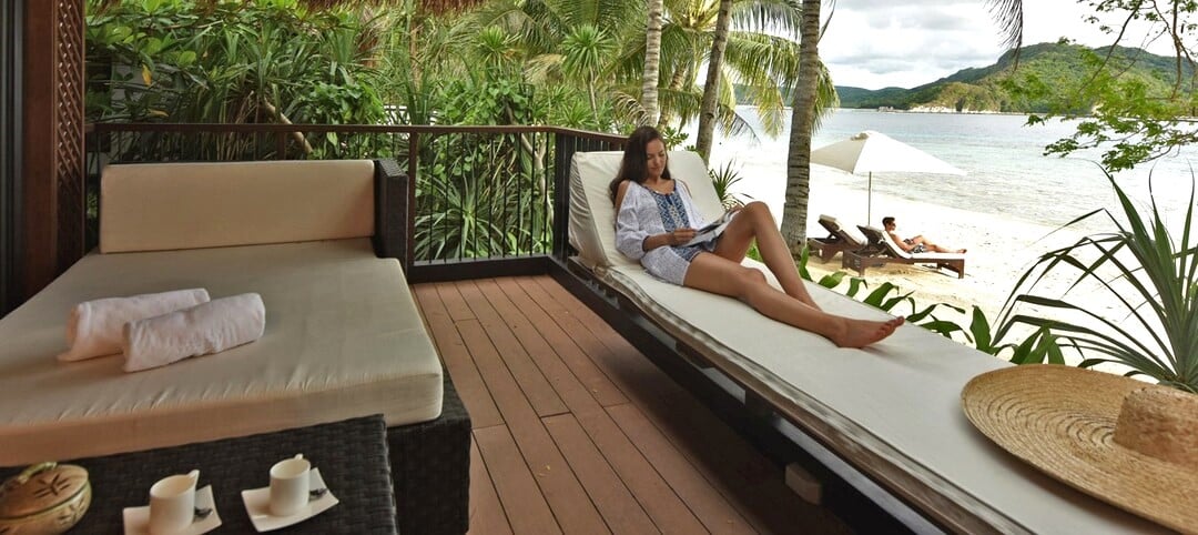 Farniente sur la terrasse d'une beach villa du Pangulasian à El Nido