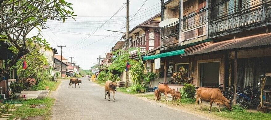 le charme suranné de la bourgade authentique de Champassak au sud du Laos